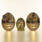 Easter Wooden Craftwork Rabbit Decoration LED