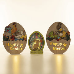 Easter Wooden Craftwork Rabbit Decoration LED