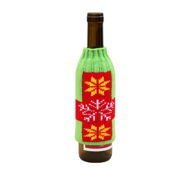 Christmas Home Furnishings High end Knitted Christmas Beer Bottle Cover Christmas Beer Bottle Decoration Bottle Cover