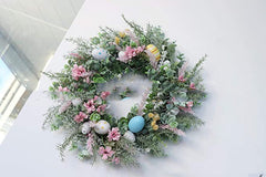 Easter Eggs Garland Wreath Plastic Rattan