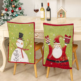 Christmas New Red and Green Snowman Elderly Chair Set, Stool Set, Home Atmosphere, Christmas Backrest Cushion Decoration