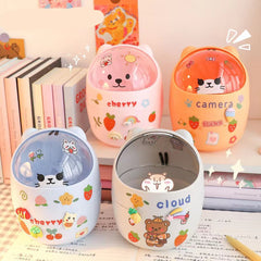 Desktop Trash Can Desk Organizer Bucket Office Mini Bear Trash Can