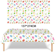 New Easter Egg Tablecloth Bunny Eggs Holiday Party Decoration Tablecloth Disposable PE Tablecloth