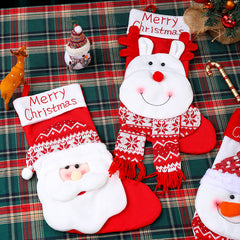 Christmas decorations cartoon cute Santa Claus snowman reindeer Christmas socks candy gift bags hanging decorations