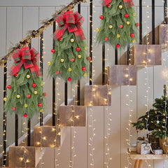 Christmas Tree Wreath Decoration Props Christmas Ball Mesh Wreath Display Window Staircase Decoration Door Hanging