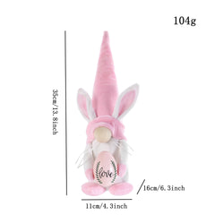 Easter Bunny Holding Eggs Faceless Doll