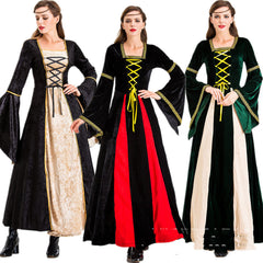 Medieval Retro Performance Costume Irish Costume Velvet Dress