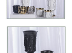 Electroplating Decoration Ceramic Electroplating Vase Ceramic Flower Pot Art Face Vase