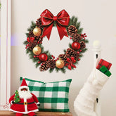 Christmas Red Bow Pinecone Christmas Ball Stickers Decoration Wall Stickers