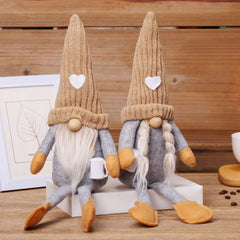 Christmas Knitted Faceless Doll Hand Grind Coffee Christmas Dwarf Rudolf Home Decoration Ornament