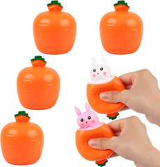 4 pack Stress Balls Bunny Squeeze Ball Carrot Rabbit Stress Toy Sensory Pressure Toys for ADD ADHD OCD Birthday Easter Party Fav