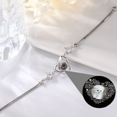 925 Silver 100 Languages I Love You Heart Projection Bracelet Custom Photo Jewelry Personalisierte Geschenke Valentines Day Gift