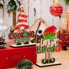 Christmas decoration supplies, creative letter figurines, Christmas gnome letter wooden ornaments