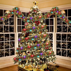 Christmas decoration ribbon, Christmas party atmosphere, venue arrangement, floral and madder hair strips