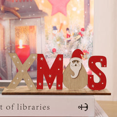 Christmas wooden painted letter signs DIY assembly desktop printed letter ornaments Christmas decorative items