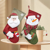 Christmas Socks Decorative Socks Imitation Hemp Fabric Gift Bag Gift Socks Christmas Tree Pendant