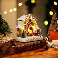 Christmas Decorations Candy House Glowing Music House Gingerbread House Desktop Creative Ornaments Christmas Gifts
