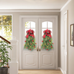 Christmas Tree Wreath Decoration Props Christmas Ball Mesh Wreath Display Window Staircase Decoration Door Hanging