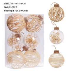 Christmas ornaments 8 CMPET transparent plant Christmas ball set Christmas tree pendant