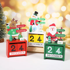 Christmas calendar countdown ornament Christmas snowman Christmas wooden