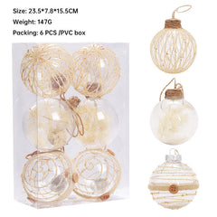 Christmas ornaments 8 CMPET transparent plant Christmas ball set Christmas tree pendant