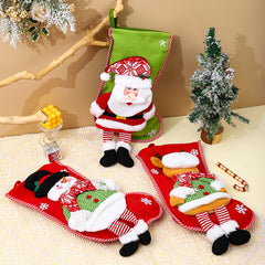 Christmas Decorations Cartoon Color 3D Santa Claus Long Legs Christmas Socks Christmas Gift Bag Pendant