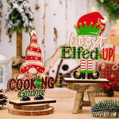 Christmas decoration supplies, creative letter figurines, Christmas gnome letter wooden ornaments