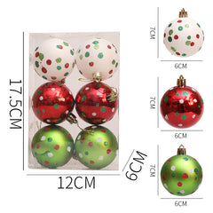 Christmas Ball Red White Green Spot Penalty Ball Christmas Tree Ornament Hand
