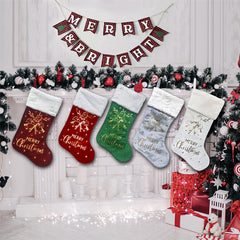 Christmas decorations hot stamping Christmas socks gift bags holiday home decorations Christmas tree pendants candy bags