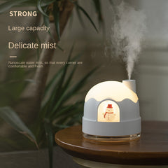 Christmas gifts Snowy house night light humidifier spray water replenishing air mute humidifier