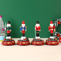 Christmas Gift Luminous Music Resin Ornament Walnut Soldier Small Train House