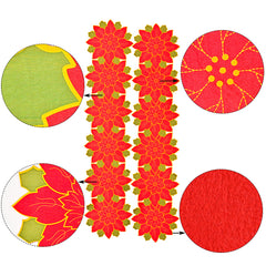 Creative big red flower table flags festive atmosphere