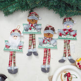 Christmas cartoon pendant decorations, cute Santa Claus snowman Christmas tree ornaments
