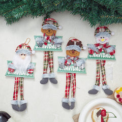 Christmas cartoon pendant decorations, cute Santa Claus snowman Christmas tree ornaments