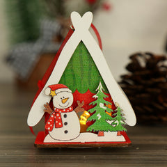 Christmas decorations, Christmas wooden houses, toys, colorful wooden houses