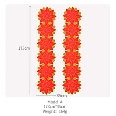 Creative big red flower table flags festive atmosphere