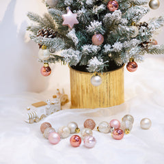 Christmas tree decoration 3cm light gold Christmas ball hanging pendant Christmas combination ball