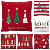 Christmas Pillow Cover Red Black Grid Christmas Sofa Cushion Cover Plush Pillow