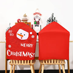Christmas decorations cartoon Santa Claus snowman chair cover hoho figurine chair cover dining table Christmas decoration