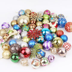 60-70 Christmas decorations in barrels, plastic glossy matte Christmas balls