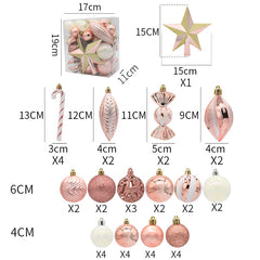Christmas ball combination set Christmas tree decoration props combination 40pcs combination of multiple Christmas ball
