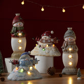 Christmas party decorations, cute Christmas snowman figurines, desktop ornaments, Christmas gifts with illuminated ambient lights