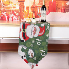 Christmas decoration polyester cotton table flag creative old man snowman reindeer Christmas tablecloth dining table
