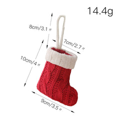 Christmas Decoration Mini Knitted Socks Christmas Tableware Set Knife and Fork Set