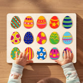 Children's Fun Puzzle Easter Egg Color Shape Matching Color Pattern Cognitive Early Education Thinking Logic Wooden Toys
