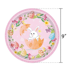 Easter Bunny Egg Festival Party Supplies Dinner Plate Pulling Flag Paper Cup Knife Fork Spoon Disposable Tableware Set