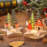 Christmas Decoration New Product Christmas Wooden Candle Stand Desktop