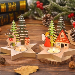 Christmas Decoration New Product Christmas Wooden Candle Stand Desktop