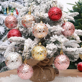 Christmas 6cm Decorative Ball with Starry Sky Relief, Christmas Electroplating Ball Pendant, Venue Decoration Ball