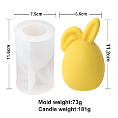Silicone Egg Bunny Candle Mold Easter Halloween Easter Egg Stereo 3D Rabbit Fondant